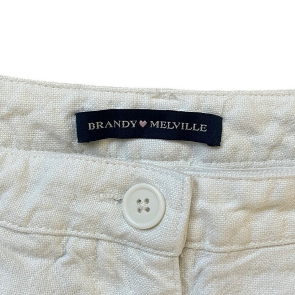 Brandy Melville White Viscose Linen Blend Straight Leg Pants MH270-Z260 Womens - Picture 2 of 6